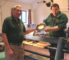 Nick presents Bert with the finished bowl to be raffled for our charity